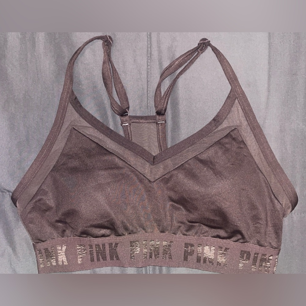 PINK Victoria's Secret Sports Bra - Dark Brown